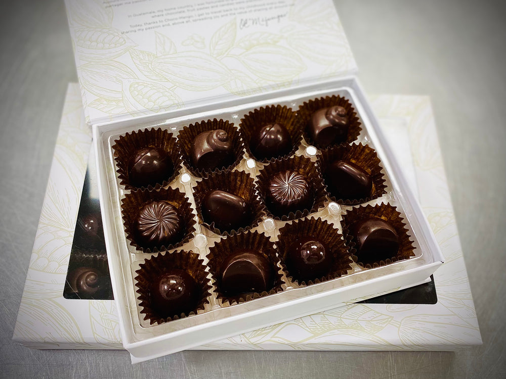 Boîte de 12 chocolats végétaliens, sans lactose